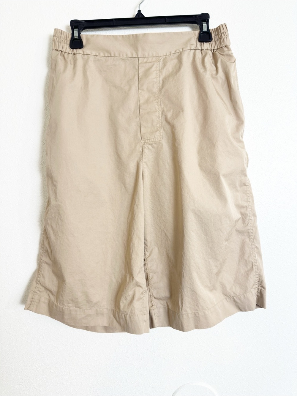 COS beige wide leg pull on long shorts